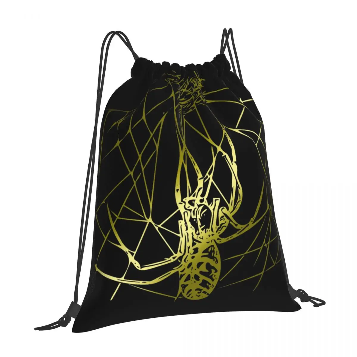 

Spider And Web Lightweight Drawstring Bags Customized As Backpacks Men Ideal School Camping Use