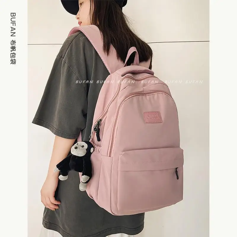 Seetic High Quality Waterproof Nylon Women Backpack For Teenage Girl School  Bag Korean Style College Student Bag Laptop Backpack