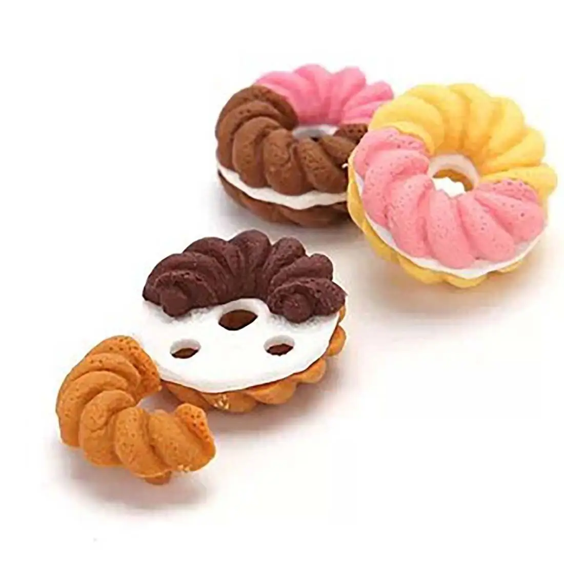 Kawaii Rubber Eraser Macaron Donut Dessert Shape Creative Cartoon Pencil Erasers For Kids Writing Drawing Office Stationery pencil eraser