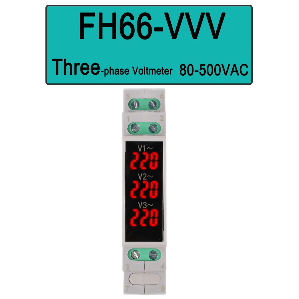 Din Rail Mount Voltage and Current LED Digital Display Meter