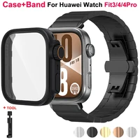 Stainless Steel Band+Change To Ultra Case For Huawei Watch Fit 4/Fit 4Pro Protective Shell Metal Strap For Huawei Watch Fit 3