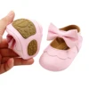 Baby Girls Flat Shoes, First Walker BowKnot Solid Soft Sole Shoes Newborn Girls Princess Shoes 2
