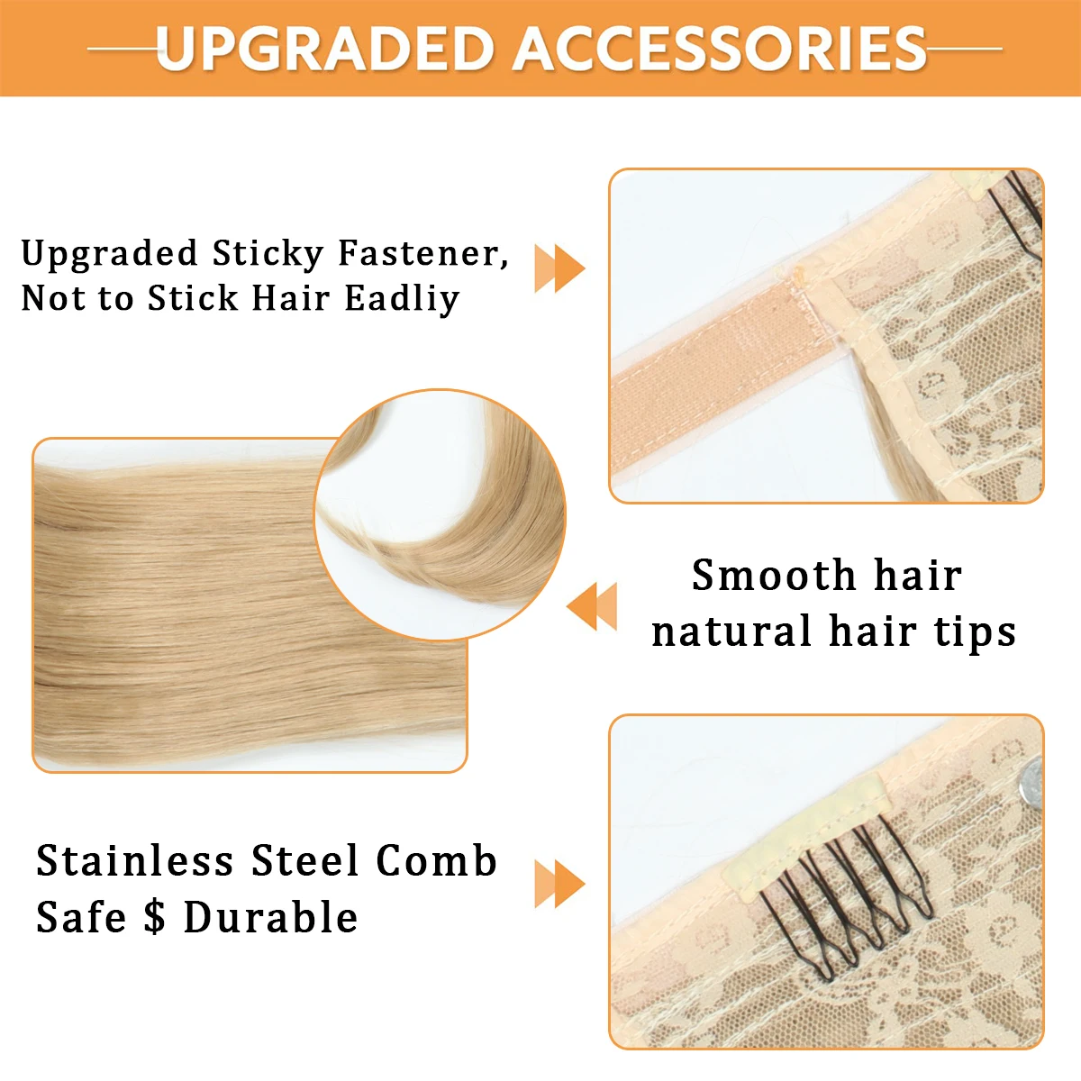 Ponytail Extension Wrap Wig Ladies Natural Ponytail Straight Synthetic Hair High Resistance Fiber Hair Girl 16 Inch fake hair extensions