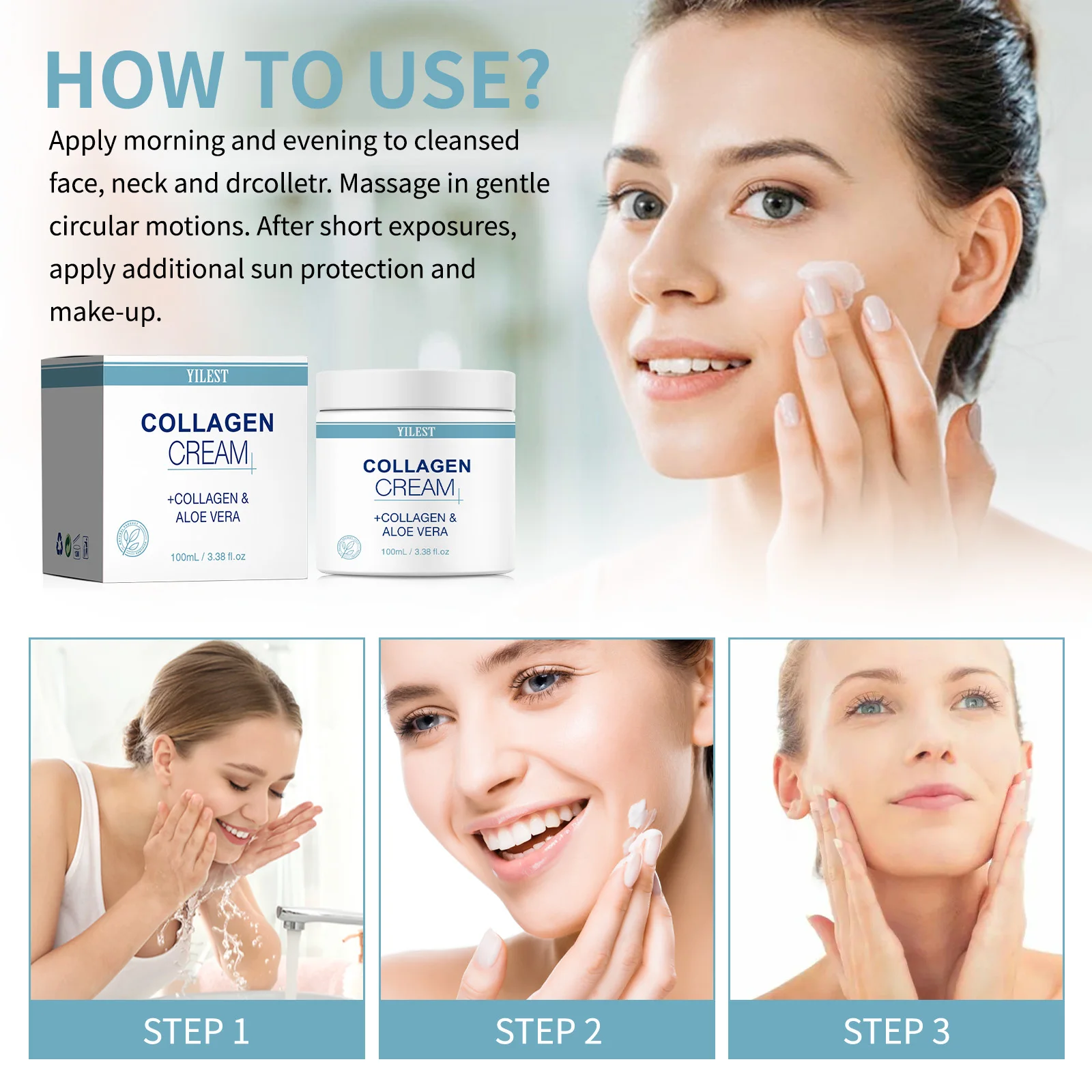 100 جرام كريم الكولاجين رفع ثبات التجاعيد الناعمة...