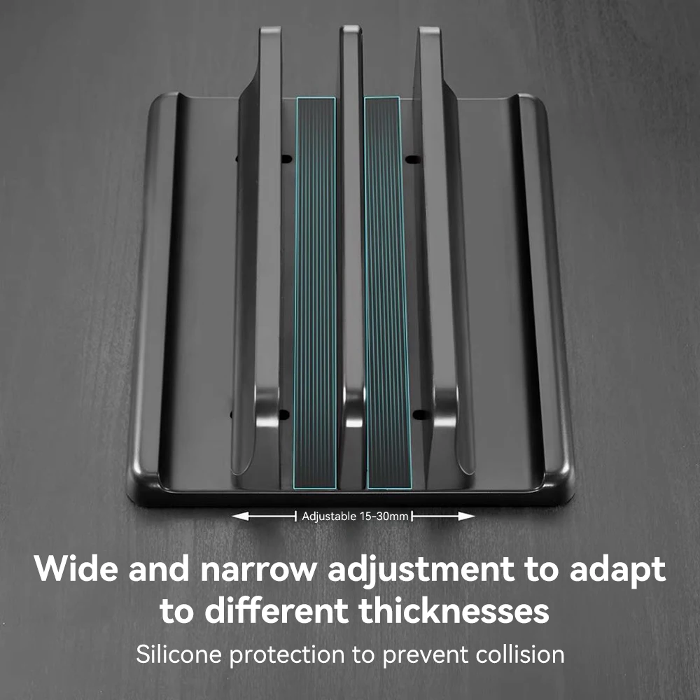 Space-Saving Vertical Laptop Stand with Adjustable Width