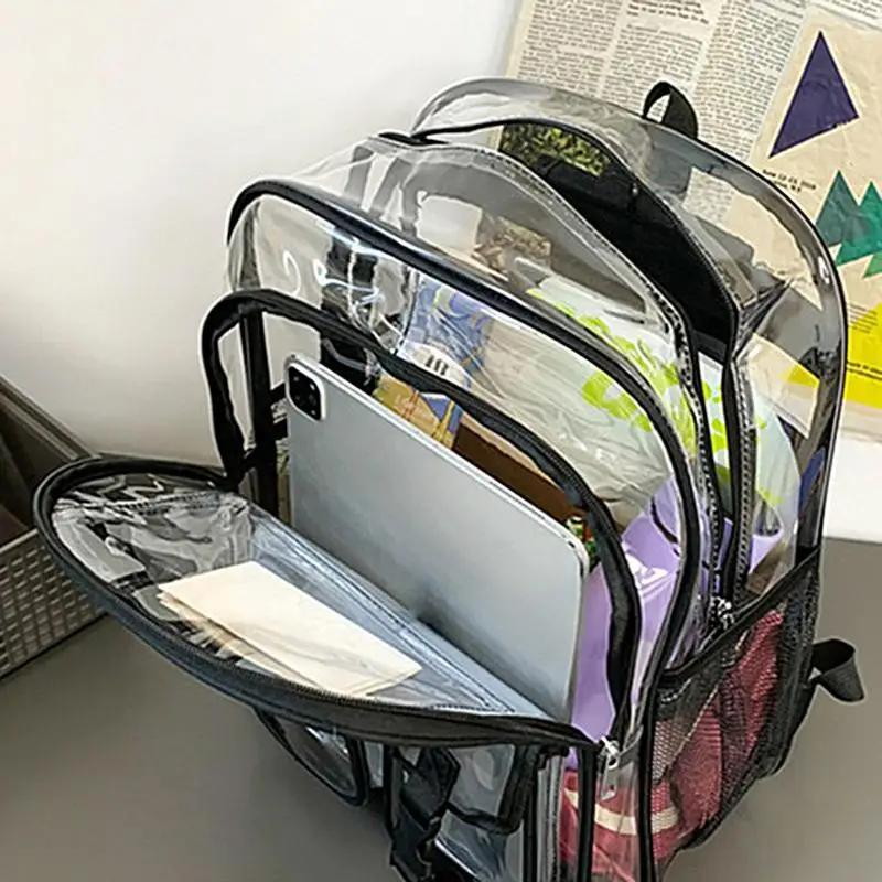 Cute Clear Backpack Cute Clear School Bag Cute Large Book Bag Heavy Duty Transparent Bookbag For School Supplies