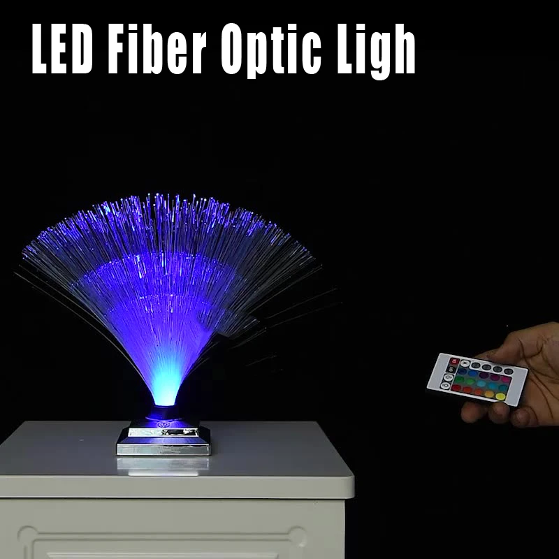 Fiber Optic Light LED Starlight Atmosphere Light 3-Color Colorful USB Charging Night Creative Table Lamp Room Decoration