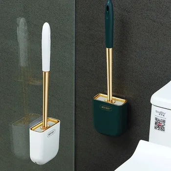 Scopino per WC di lusso a parete Spazzola per pulizia WC in silicone con set di supporti Scopino per WC Accessori per il bagno 1