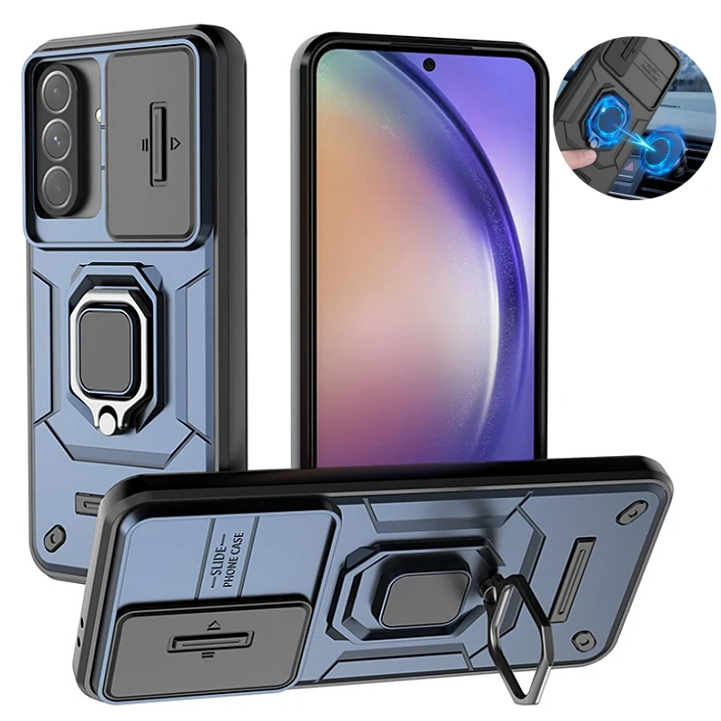 Armor Ring Holder Cover with Slide Camera Protection