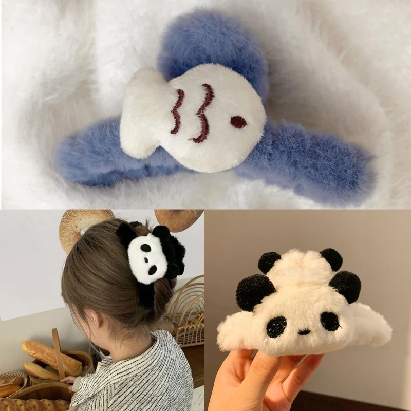 

Lovely Plush Animal Hairpin Brooch Hair Rope Cartoon Accessories Dropship