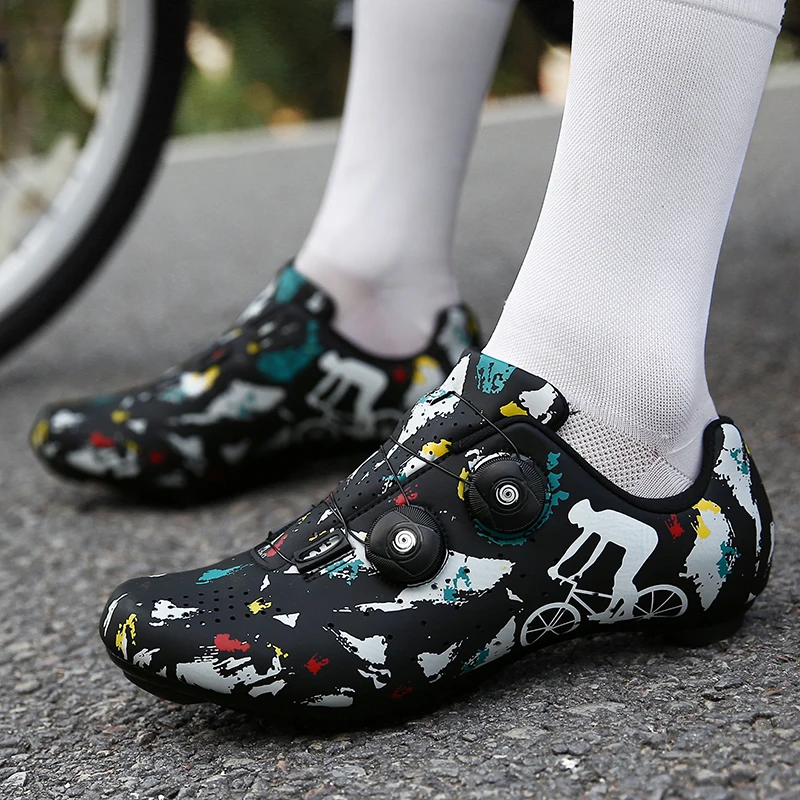 Men's Cycling Sports Shoes Unisex Anti Slip Off-road Cycling Flat Shoes MTB Cycling Shoes Microfiber Camouflage Cycling Shoes 6