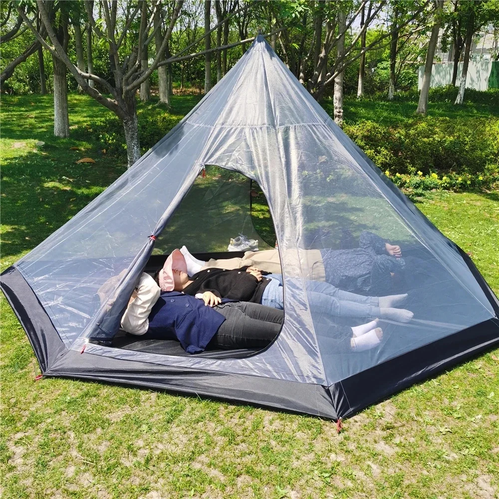 320/400 Pyramid Teepee Mest Tent Ultralight Outdoor Mosquito Net Pentagon Rodless Inner Tent For Camping Backpacking Hiking camping tent portable tent