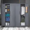 Metal Cleaning Tool Cabinet with Locking Door Tall Broom Tool Organizer and Storage Cabinets for Kitchen Pantry Office Shop 1