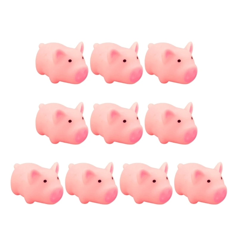 

10pcs Pet Toy Pink Pig Squeeze Squeaky Sound Soft Toy Chew Interactive Toy