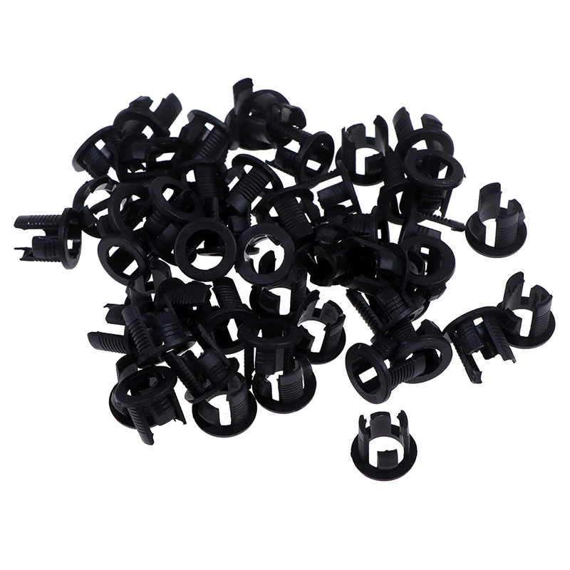 50pcs Black Plastic 3mm 5mm Lamp LED Diode Holder Clip Bezel Socket Mount