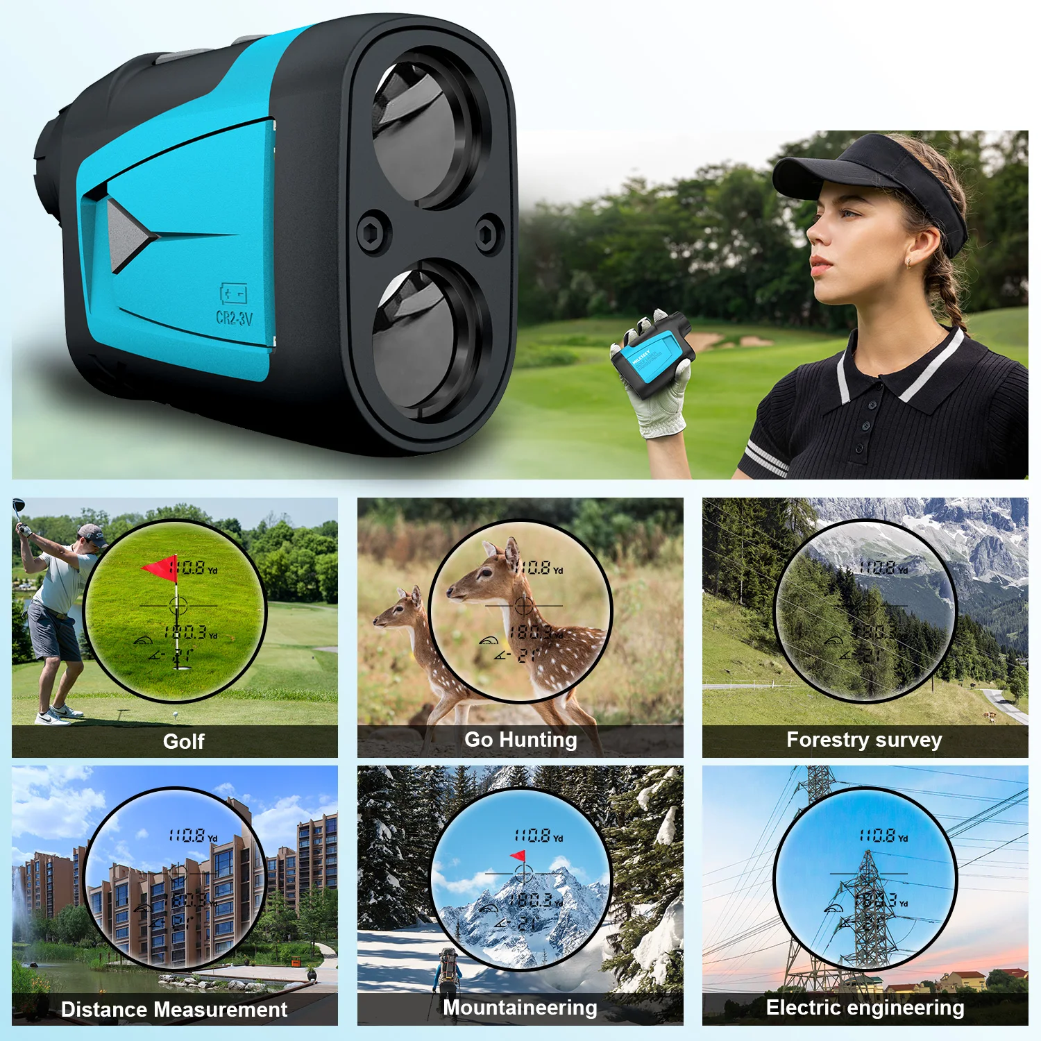 MILESEEY PF210 Laser Rangefinder,500M 600M Golf Distance Meter,±0.55yard High Accuracy, Fast Flagpole Lock, for Golf, Hunting images - 6