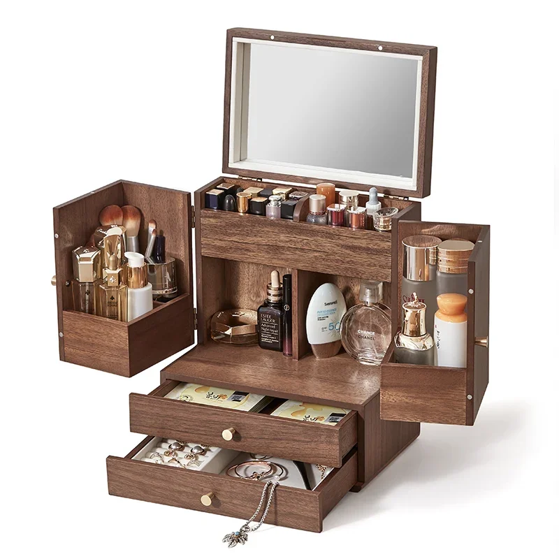 

Yy Cosmetics Storage Box Antique Desktop Dustproof Large Capacity Dressing Box