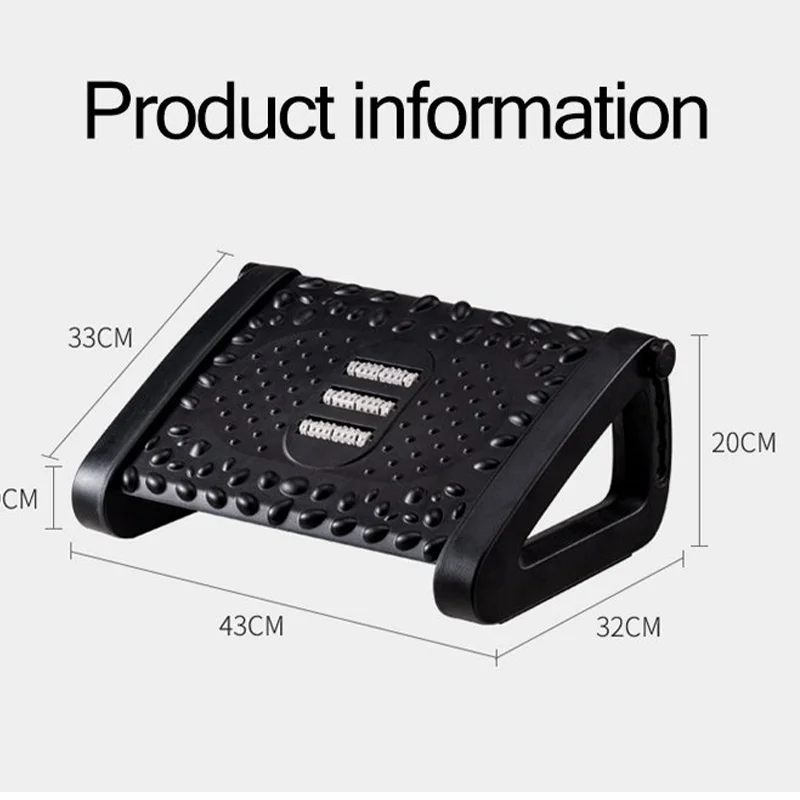 Massage footrest Adjustable Footrest Office Durable Tilting Footstool Relieve Leg Massage Surface Load Capacity Home Ergonomic