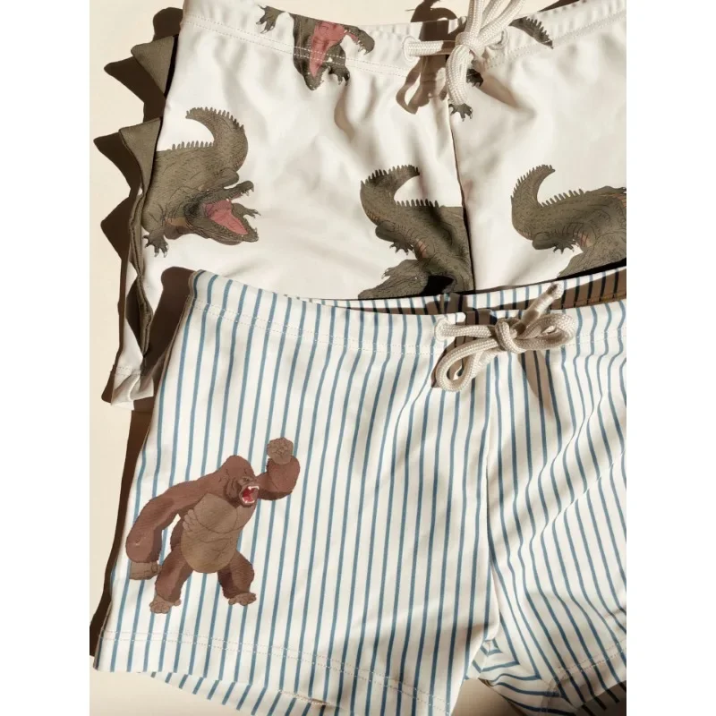 Baby Boys Sunscreen Swimsuits Boy Swimwears Gorilla Long Sleeved Swimsuit Two Pieces Kids Swimwear One-pieces Beach Shorts
