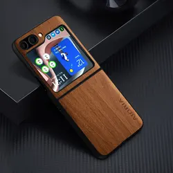 Bamboo Wood Pattern Leather Case for Samsung Galaxy Z Flip Series (YL)