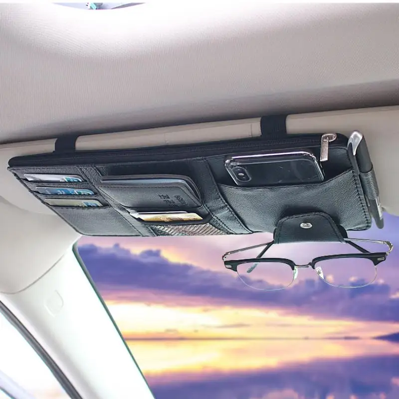 

Car storage bank card storage multi-pocket car sun visor car interior accessories file storage pen holder wallet