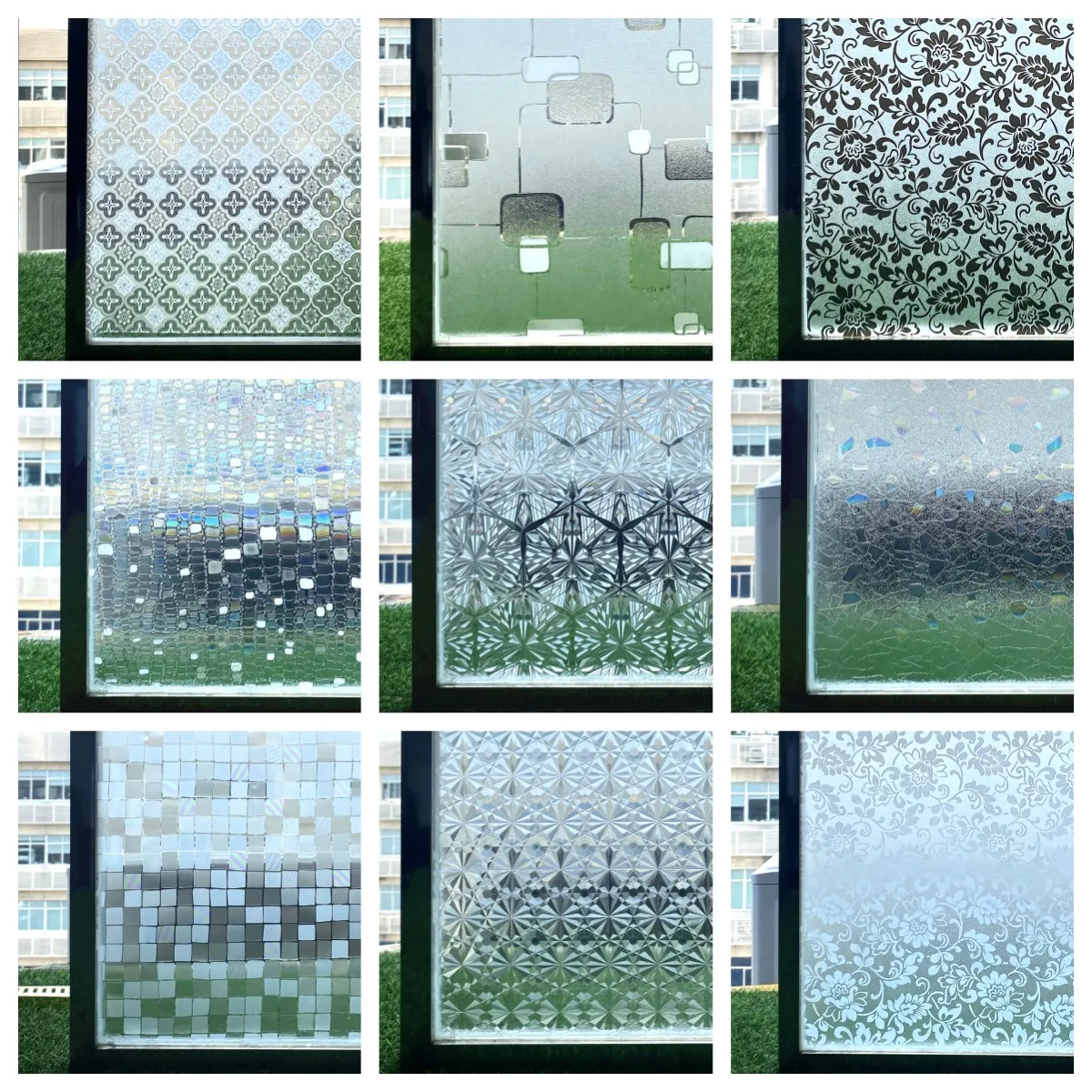 

Window Privacy Film Static Window Clings Vinyl 3D Window Decal Stickers Rainbow Window Film for Glass Door Heat Control Anti UV