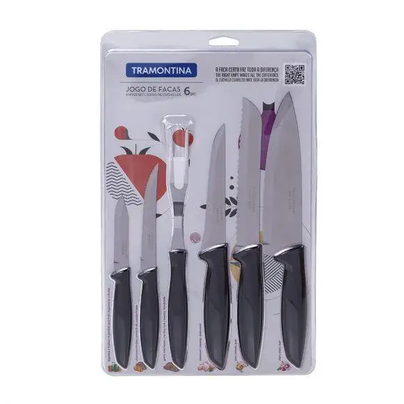 Tramontina Plenus Knife Set With Stainless Steel Blades Black