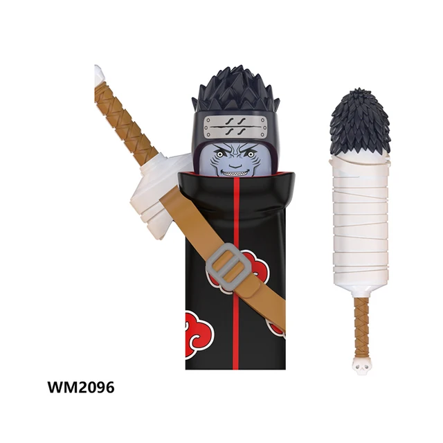 Naruto Sasuke Kakashi Akatsuki bricks Building Blocks Anime cartoon Mini Action Figures Heads Assembly Toys kids Birthday Gifts Lime