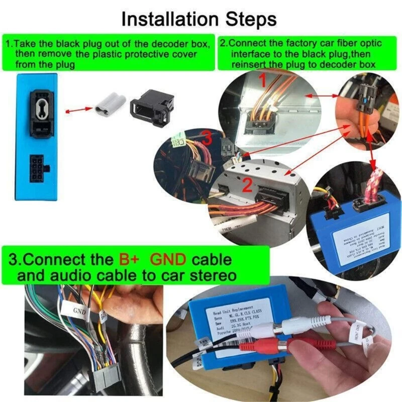 

Car Stereo Radio Digital Data Optical Fiber Most Box Amplifier Adapter for ML E8X E9X E7X F0X 2G HOST/3G Dropship
