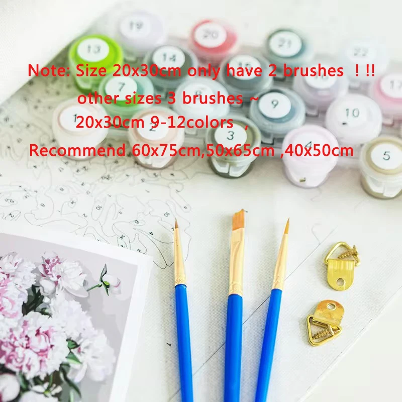 GATYZTORY Pittura acrilica con i numeri Cornice artigianale Immagine Disegno Regalo fai da te per adulti Paesaggio domestico colorato Decorazioni per la casa 3