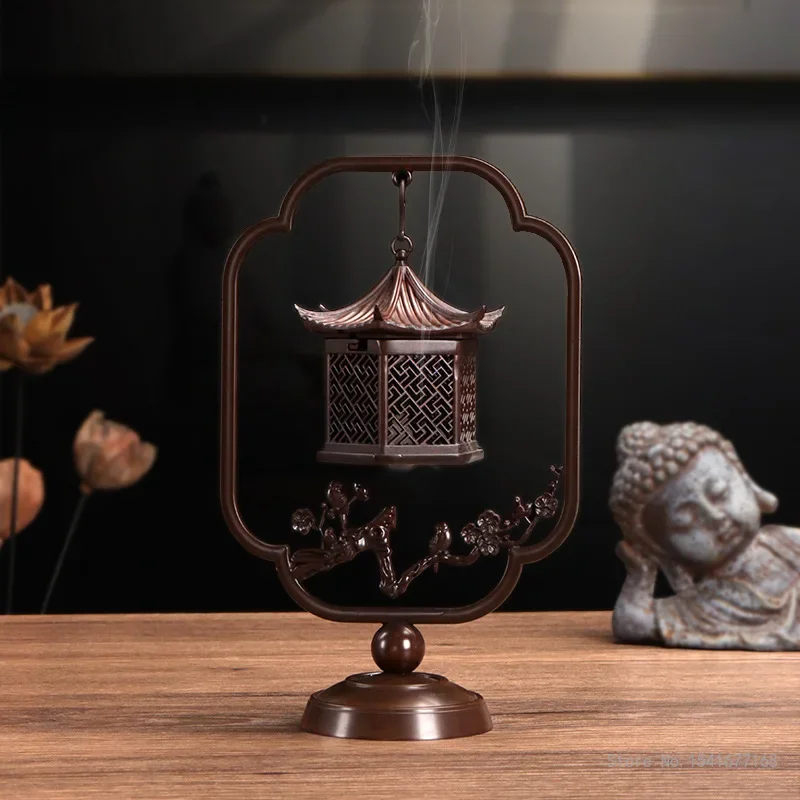 Chinese Style Singing Birds and Fragrant Flowers shaped Incense Burner, Home Indoor Study Decoration, Incense Hanging Stove, 1Pc