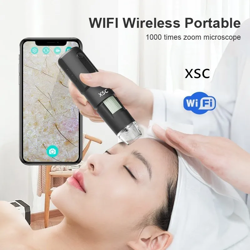 Skin Tester Health Analyzer Body Health Analyzer Scalp Detector Wireless Dermatoscope Scalp Skin Analyzer Machine 1000X Facial and Body Analyzer Electronics Microscope Beauty Health Profession