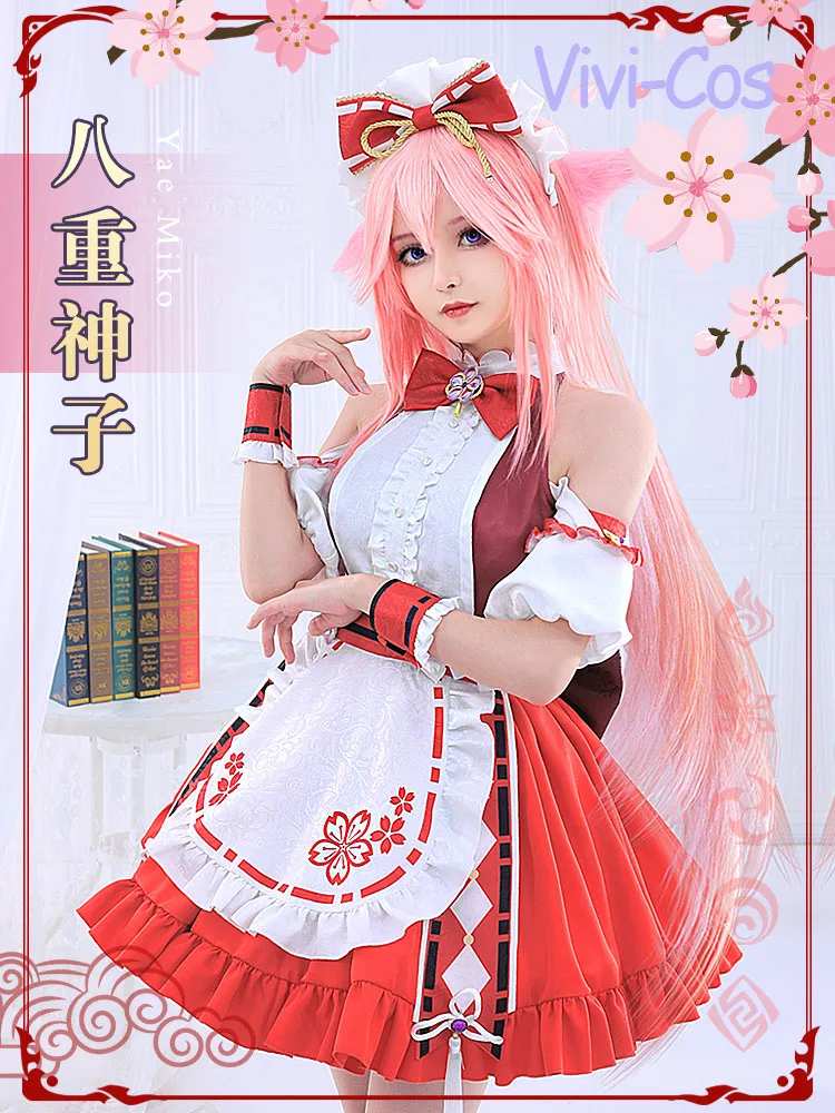 

Vivi-Cos Game Genshin Impact Yae Miko Cute Maid Outfit Sweet Gorgeous Dress Cosplay Costume Halloween Role Play Party New S-XL