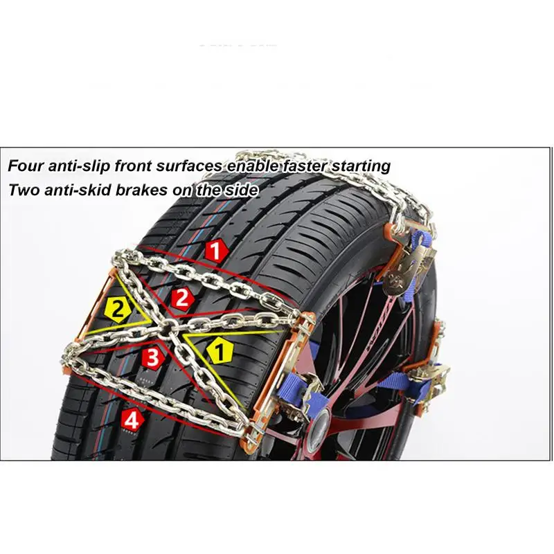 Snow Chains For Car Tires Steel Lawn Mower Wheel Chains Automobile Rain Tire Truck Tire Traction Chain For Snow Ice Road