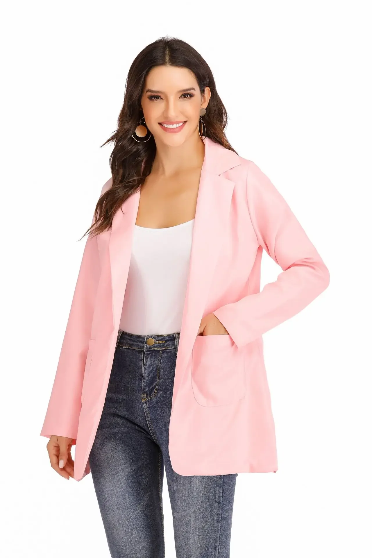 Frauen Europäische Amerikanische Mode Casual Polo Neck Slim Fit Strickjacke Frühling Herbst Temperament Mantel 2025 – Detail 5