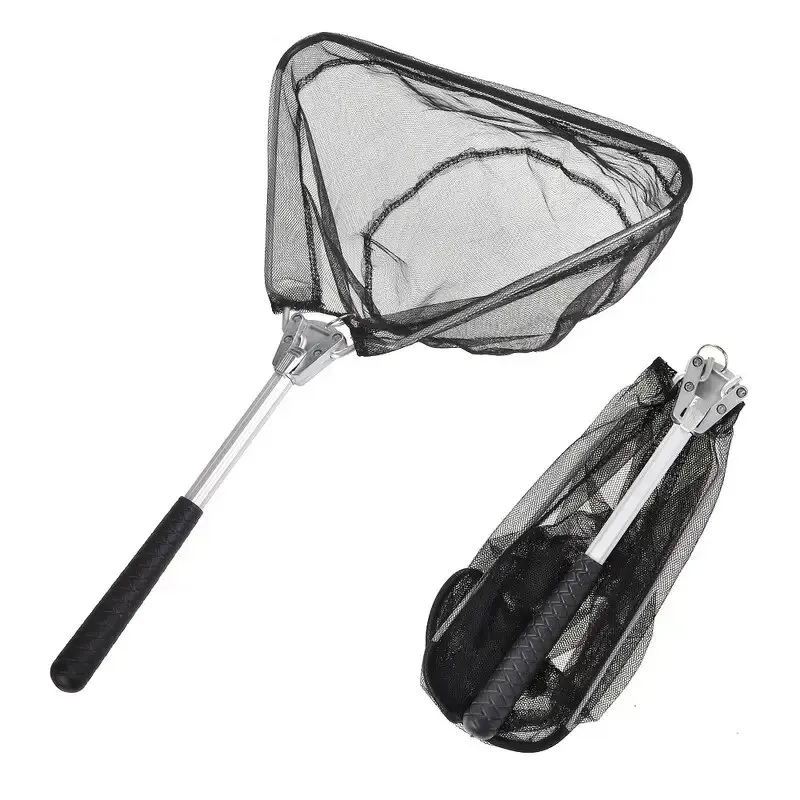 Heavy Duty Folding Fishing Landing Net with Adjustable Pole Handle