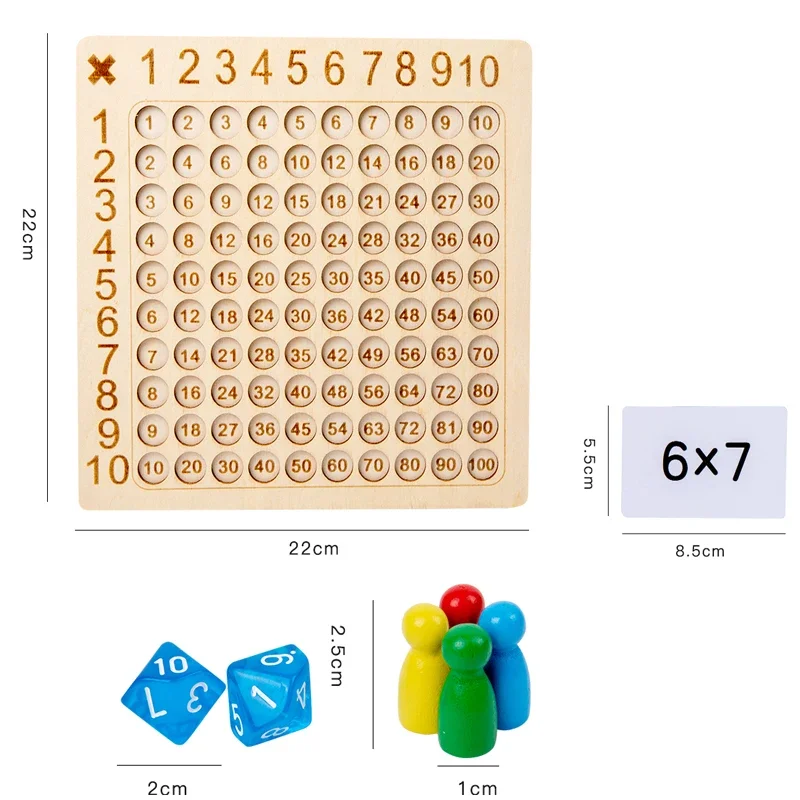Montessori Multiplication Wooden Board Game Kids Learning Educational Toys 99 Multiplication Table Math Addition Teaching Aids 6
