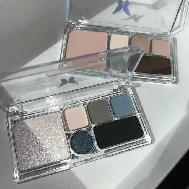 59249-88dbf0.jpg 6 Colors Eye Shadow Palette Punk Smoky Black Glitter Pearly Eyeshadow Palette Korean Shiny Blue Eyeshadow Contour Blush Makeup