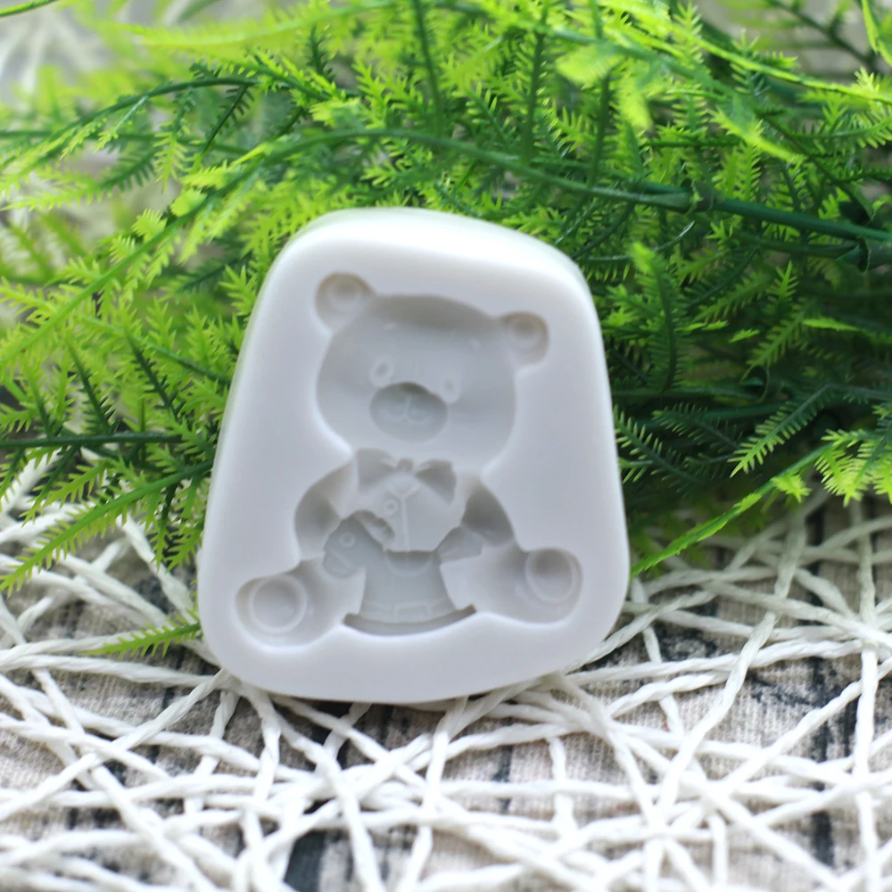 Silicone Mold 3D Bear Series Candy Clay Resin Fondant Baby Birthday Cake Decorating Tools Chocolate Gumpaste