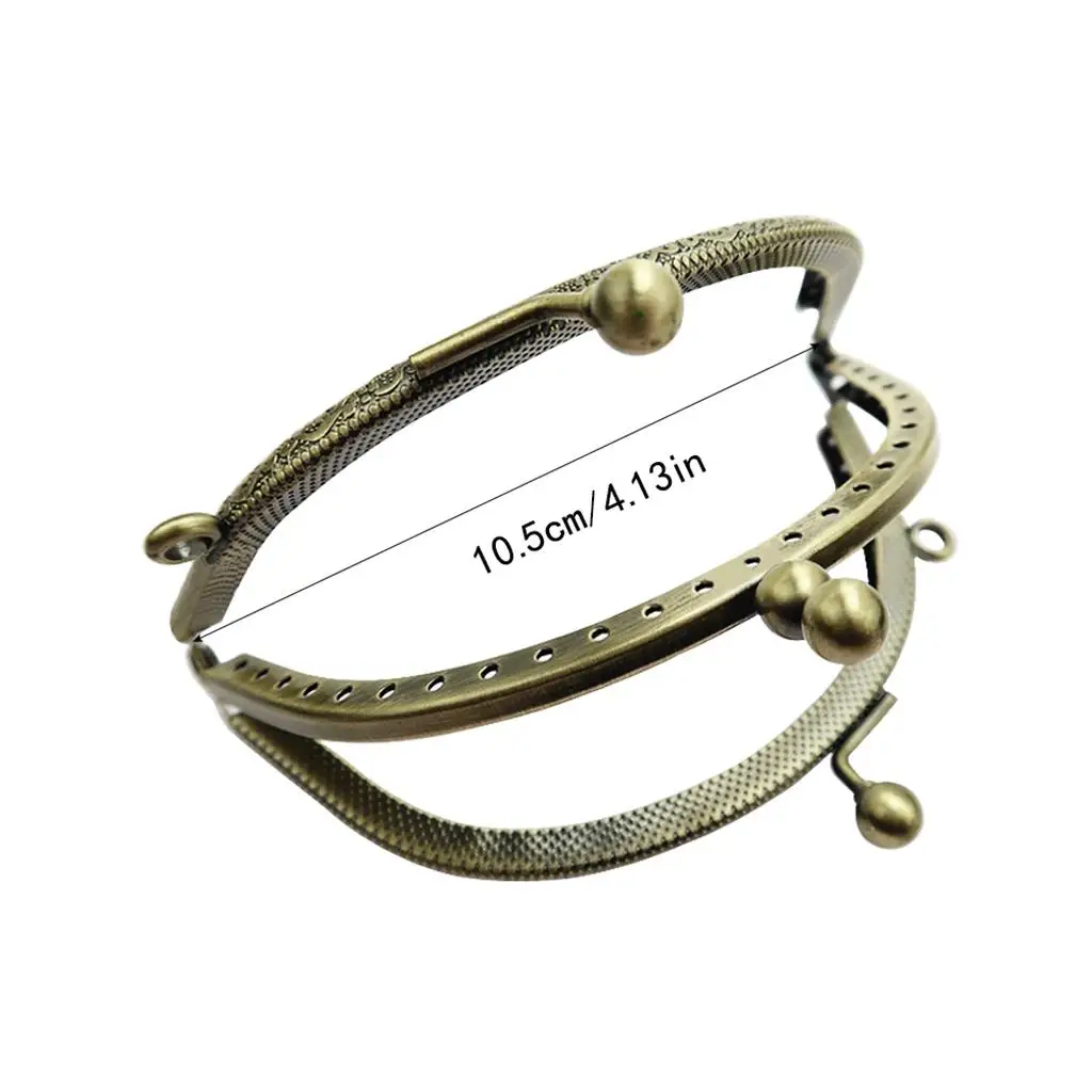 Sew in Purse Bag Frame Clasp Handle Metal Beads Clasp Lock for DIY