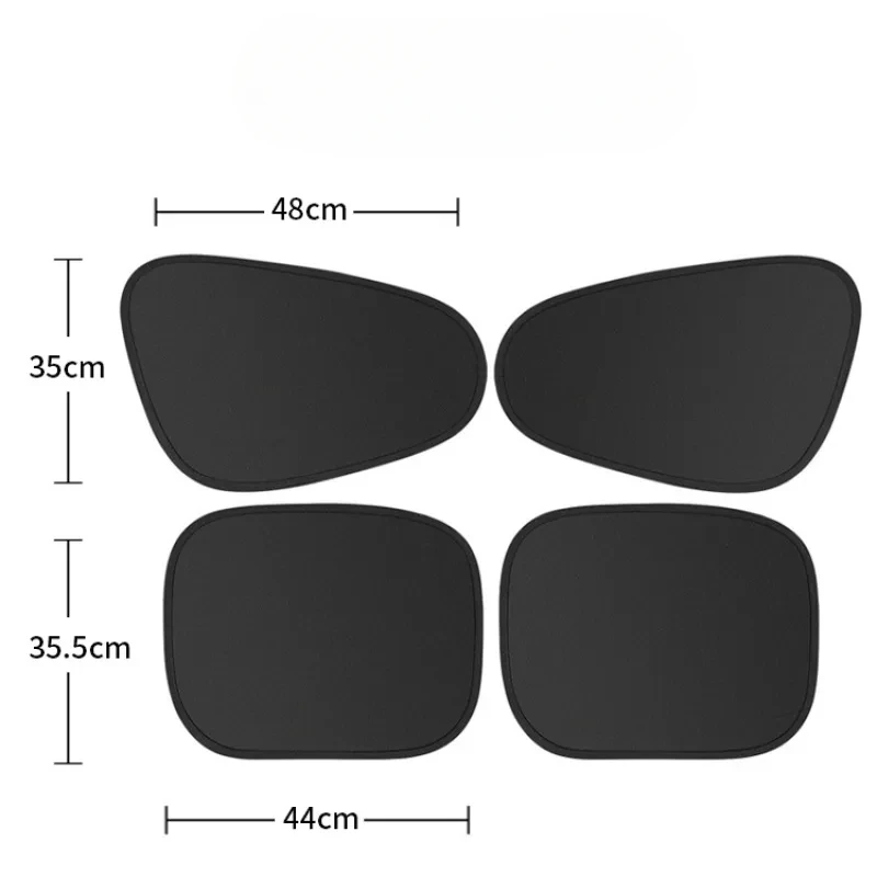 Four piece set of car electrostatic adsorption window sunshade, privacy sunshade, camping window sunshade