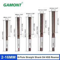 2mm-16mm Straight Shank D4 HSS Reamer Chucking Engineering Milling Cutter Tool 3mm/4mm/5mm/6mm/8mm/10mm/12mm/14m 6 Flutes HSS 1