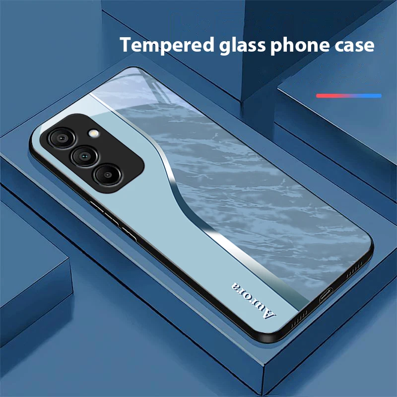 Water Pattern Purple Black Tempered Glass Phone Case