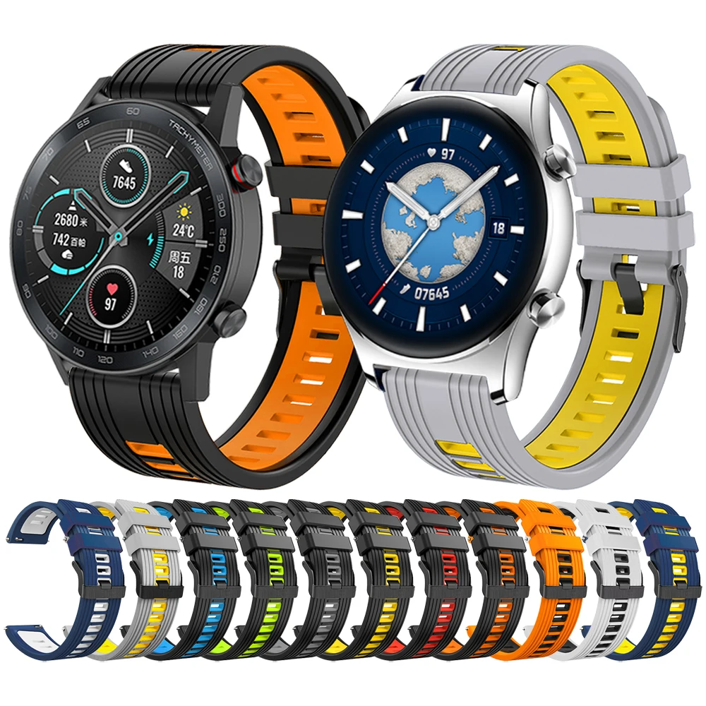 

Quick release 22mm Watch Band For HONOR Watch GS 3 / Pro / MagicWatch 2 46mm Strap Sport Silicone Watchband Bracelet Accessories