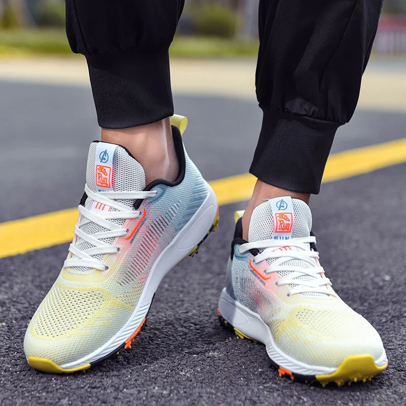 Summer Men's and Women's Lightweight Luxury Golf Sports Shoes Outdoor Fitness Jogging Shoes Men's Anti Slip Sports golf shoes