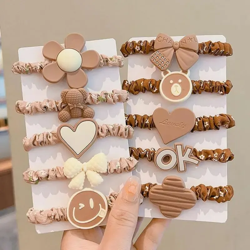 Hair Accessories 10 PCS Women's Hair Ring Set Hair Accessories High Elasticity Leather Band Simple Temperament High Ponytail Durability New Style