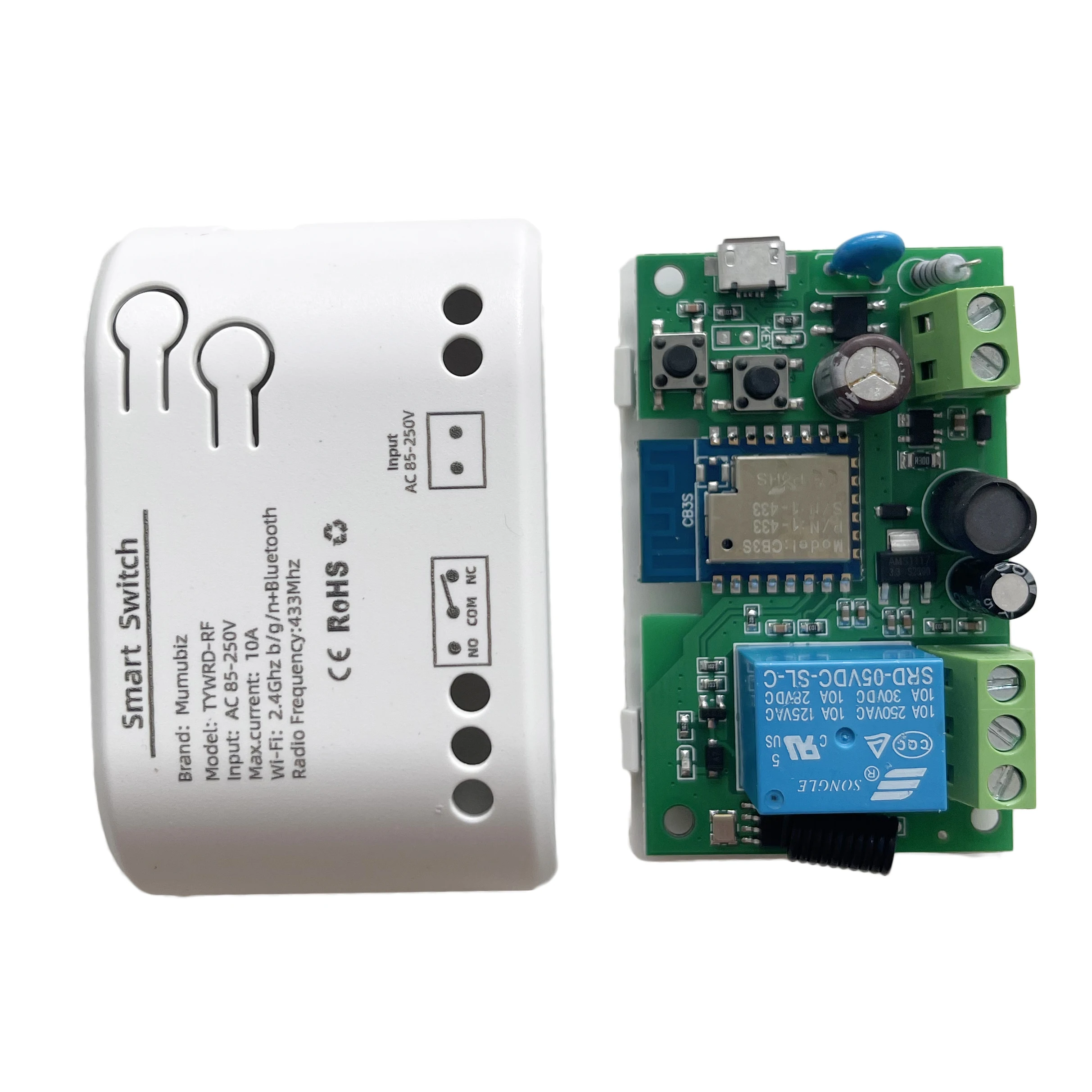 Tuya WiFi Smart Switch 220V Relay Dry Contact Remote Control Switch,Gate Opener,