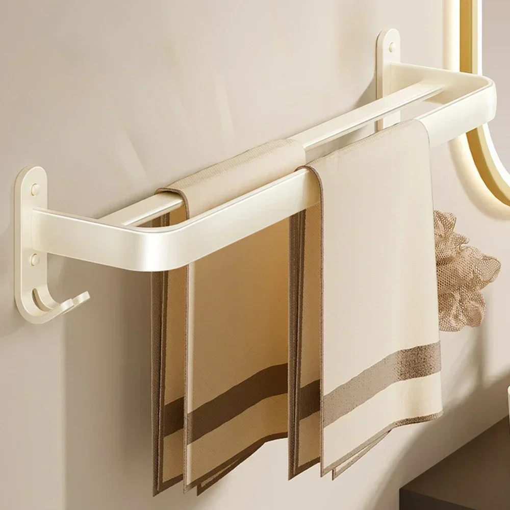 Cream Wind White Space Aluminum Towel Rack Bathroom Shelf Kit Washroom Toilet Bath