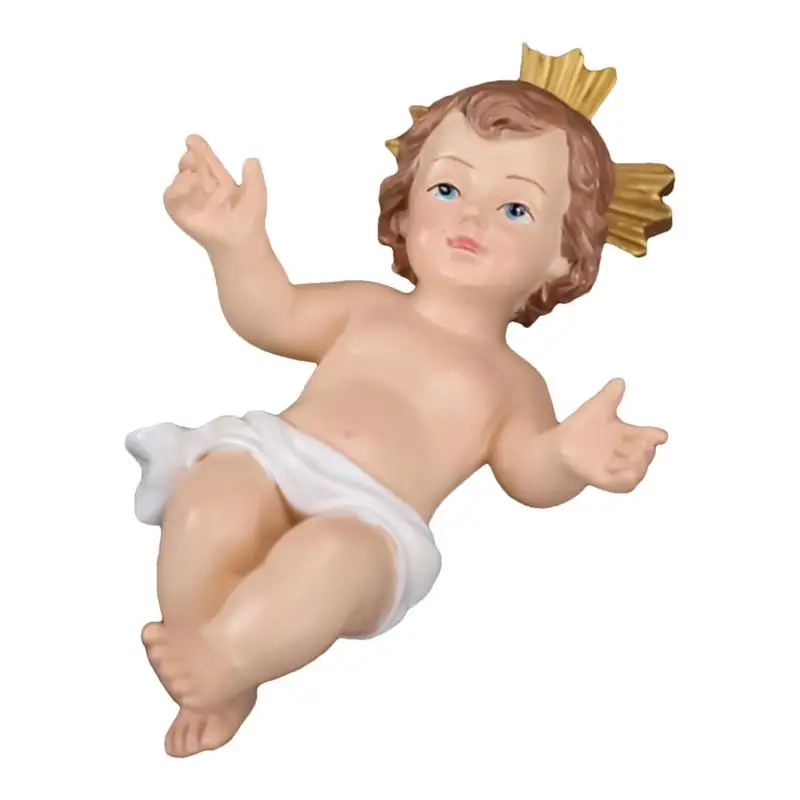 Baby Jesus Doll Statue Infant Jesus Table Ornament Religious Figurine Home Church Festive Resin Craft Decoration Gift