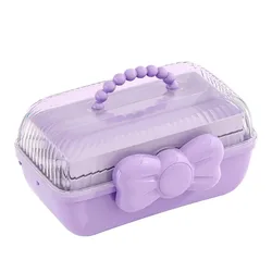Charming Multi-Layer Waterproof Bowknot Jewelry and Toy Storage Box (Purple)